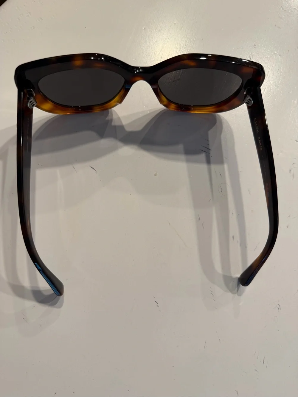 CelineTortoiseshell Square Frame Sunglasses with Gold Accent